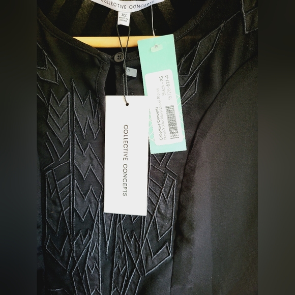 🔴 NWT Collective concepts black sheer blouse - Picture 8 of 8